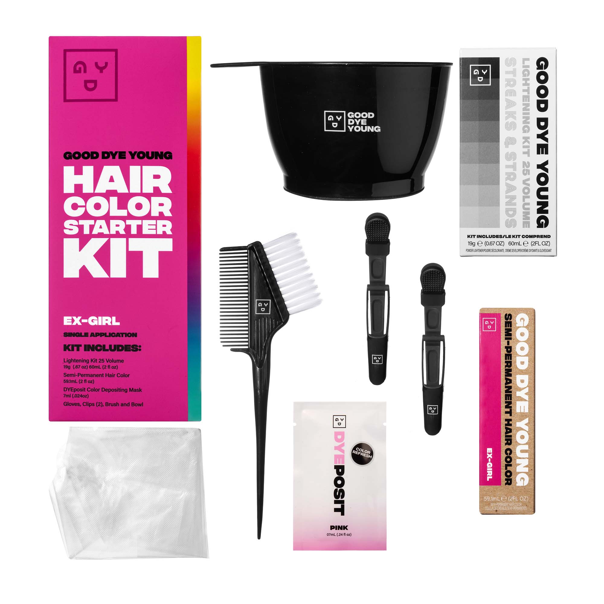 Good Dye Young Hair Color Starter Kit | Ex-Girl-Pink 7 PC